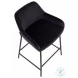 Daniella Black Velvet And Black Metal Counter Height Stool Set of 2