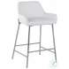 Daniella White PU And Chrome Metal Counter Height Stool Set of 2