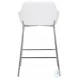Daniella White PU And Chrome Metal Counter Height Stool Set of 2