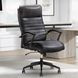 DC-370 Smooth Black Leather Desk Chair