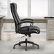 DC-370 Smooth Black Leather Desk Chair