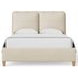 Pure Maple Syrup and Sandstone Performance Fabric Queen Upholstered Panel Bed