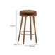 Oodle Bronze and Light Walnut Performance Vegan Mohair Upholstered Bar Stool