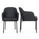 Sydney Black Upholstered Arm Chair Set of 2