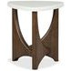 Elowen Vale Turkish Coffee and White Triangular Marble Top End Table