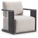 Andros Beige Upholstered Outdoor Swivel Accent Chair