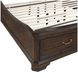 Lyndhurst Walnut and Beige King Upholstered Storage Sleigh Bed