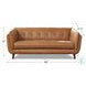 Sorella Cinnamon Brown Leather 84" Sofa