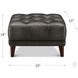 Trix Ash Gray Leather Upholstered Rectangular Ottoman