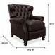 Presidential Wenlock Fudge Leather Push Thru The Arms Recliner with Nailhead Trim