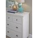Bluehaven Chalk White and Dovetail Gray 7 Drawer Dresser with Rectangular Mirror