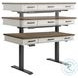 Drake Rustic White and French Oak Adjustable Height Lift Desk