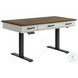 Drake Rustic White and French Oak Adjustable Height Lift Desk