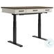 Drake Rustic White and French Oak Adjustable Height Lift Desk