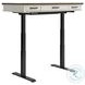 Drake Rustic White and French Oak Adjustable Height Lift Desk