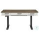 Drake Rustic White and French Oak Adjustable Height Lift Desk