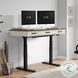 Drake Rustic White and French Oak Adjustable Height Lift Desk
