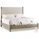 Affinity Gray Queen Upholstered Poster Bed