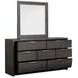 Kinsley Black Heron 7 Drawer Dresser with Portrait Mirror