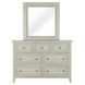 Raelynn Weathered White 7 Drawer Dresser with Rectangular Mirror