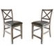 Lodge Black Upholstered Counter Height Chair Set of 2