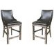 Lodge Black Swivel Counter Height Sling Chair Set of 2