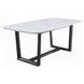 Madan White and Weathered Gray 72" Rectangular Marble Top Dining Table