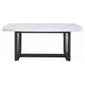 Madan White and Weathered Gray 72" Rectangular Marble Top Dining Table