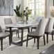 Madan White and Weathered Gray 72" Rectangular Marble Top Dining Table