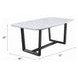 Madan White and Weathered Gray 72" Rectangular Marble Top Dining Table