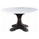 Gerardo White and Weathered Espresso 54" Round Marble Top Dining Table
