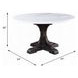 Gerardo White and Weathered Espresso 54" Round Marble Top Dining Table