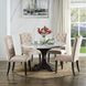 Gerardo White and Weathered Espresso Round Marble Top Dining Room Set