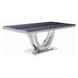 Cambrie Black and Silver Rectangular Marble Top Dining Room Set