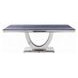 Cambrie Black and Silver Rectangular Marble Top Dining Room Set