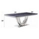 Cambrie Black and Silver 79" Rectangular Marble Top Dining Table