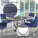 Cambrie Black and Silver 79" Rectangular Marble Top Dining Table