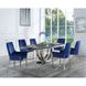 Cambrie Black and Silver Rectangular Marble Top Dining Room Set
