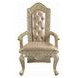 Vatican Champagne Silver Upholstered Arm Chair with Nailhead Trim Set of 2