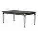 Varian II Black 90" Extendable Rectangular Glass Top Dining Table