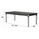 Varian II Black 90" Extendable Rectangular Glass Top Dining Table