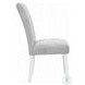 Elizaveta Gray Velvet and Faux Crystal Diamonds White High Gloss Side Chair Set of 2