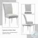 Elizaveta Gray Velvet and Faux Crystal Diamonds White High Gloss Side Chair Set of 2
