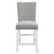 Elizaveta Gray Velvet Faux Crystal Diamonds and White High Gloss Counter Height Chair Set of 2