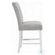 Elizaveta Gray Velvet Faux Crystal Diamonds and White High Gloss Counter Height Chair Set of 2