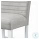 Elizaveta Gray Velvet Faux Crystal Diamonds and White High Gloss Counter Height Chair Set of 2