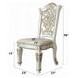 Vendome Antique Pearl Upholstered Splat Back Side Chair with Nailhead Trim Set of 2