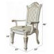 Vendome Antique Pearl Upholstered Arm Chair with Nailhead Trim Set of 2