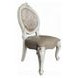 Versailles Bone White Upholstered Oval Back Side Chair with Nailhead Trim Set of 2