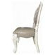 Versailles Bone White Upholstered Oval Back Side Chair with Nailhead Trim Set of 2